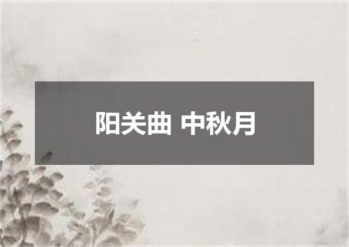 阳关曲 中秋月