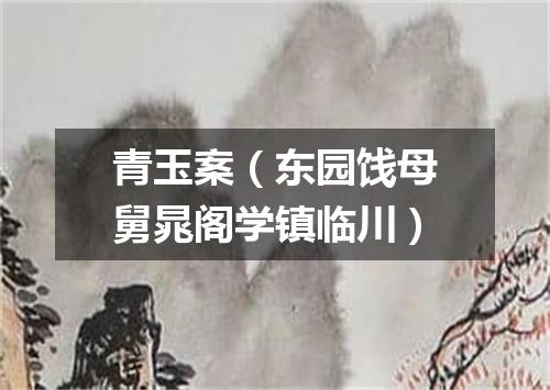 青玉案（东园饯母舅晁阁学镇临川）