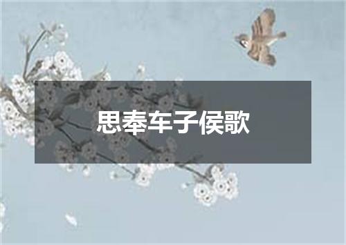 思奉车子侯歌