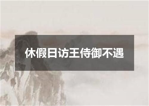 休假日访王侍御不遇