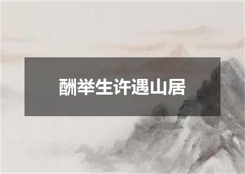 酬举生许遇山居