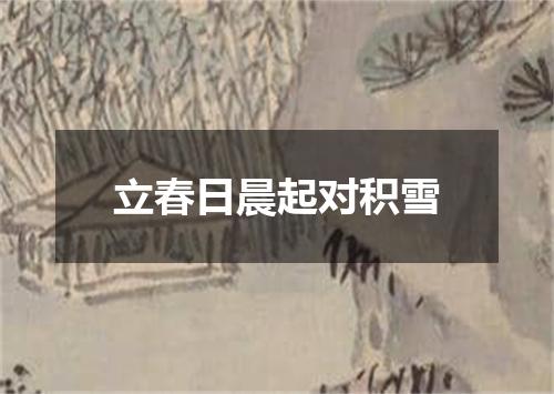 立春日晨起对积雪