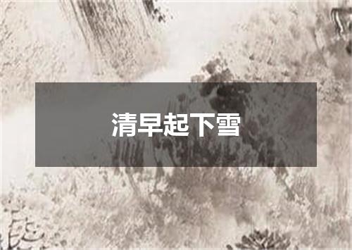 清早起下雪